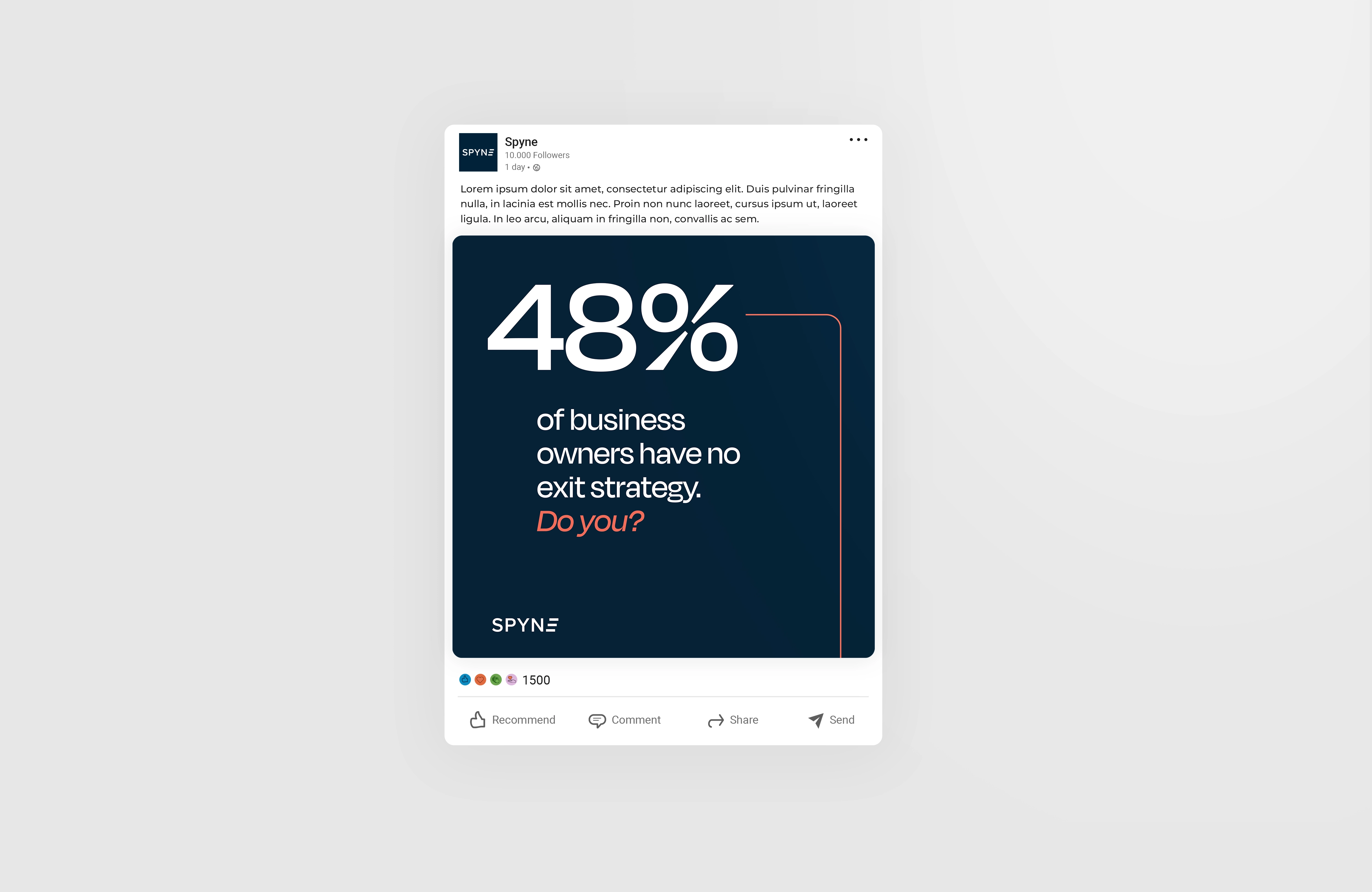 Spyne LinkedIn social post design mockup
